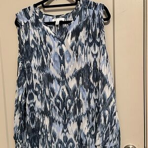 Christina Navy and White Patterned Blouse